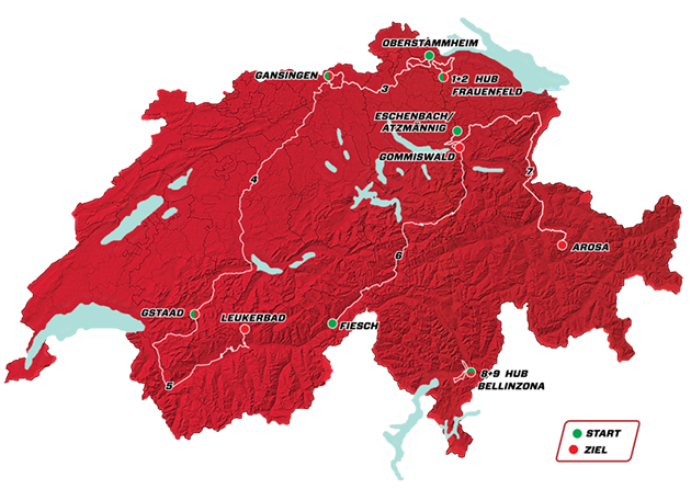 Tpur of Switzerland overall map